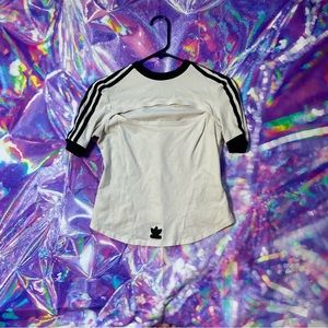 Adidas crop top||baby tee with breast cut out y2k street wear fashion